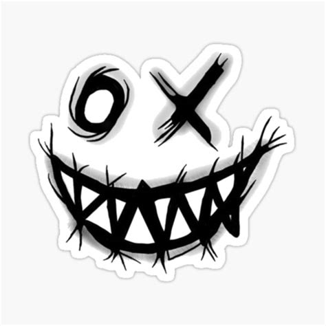 Horror Smile Sticker For Sale By Otaku Uwu Redbubble