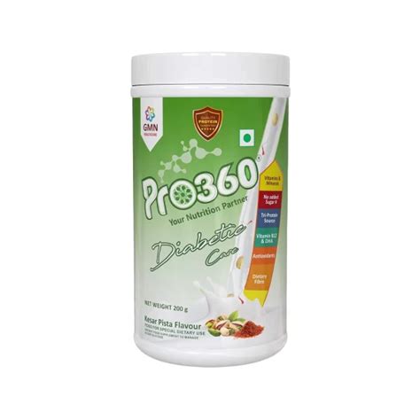 GMN Pro360 Diabetic Nutrition Powder Kesar Pista Flavour 200g Jar