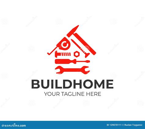 Home Repair Logo Design. House Building Tools Vector Design Stock ...