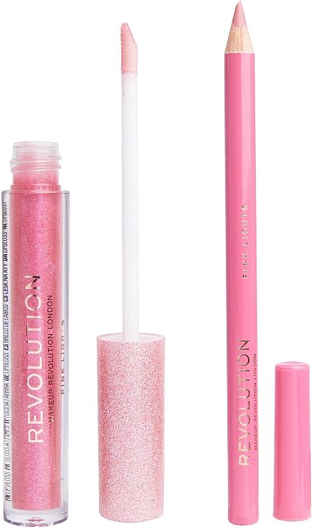 Makeup Revolution Shimmer Lip Kit Pink Lights гланц 3ml молив 0 8g