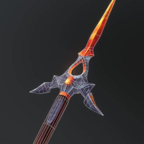 D Model Handpainted Fantasy Amber Sword Vr Ar Low Poly Cgtrader