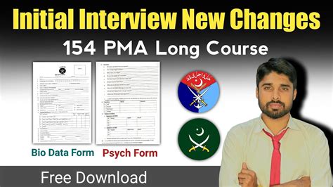 154 PMA Initial Interview Bio Data Form PMA Long Course Psych Form