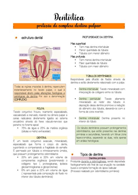 SOLUTION Dent Stica Prote O Do Complexo Dentino Pulpar Studypool