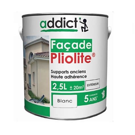 Peinture façade résine pliolite Blanc 2 5L ADDICT supports anciens