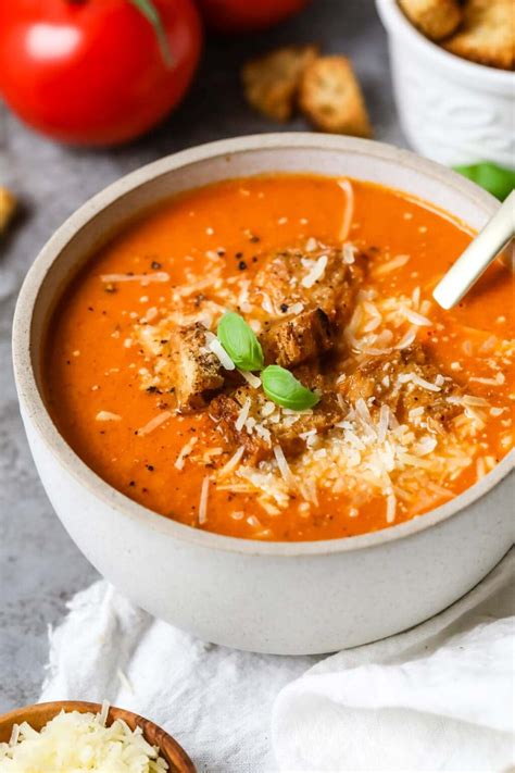 Tomato Basil Soup With Fresh Roasted Tomatoes Sugar Spun Run