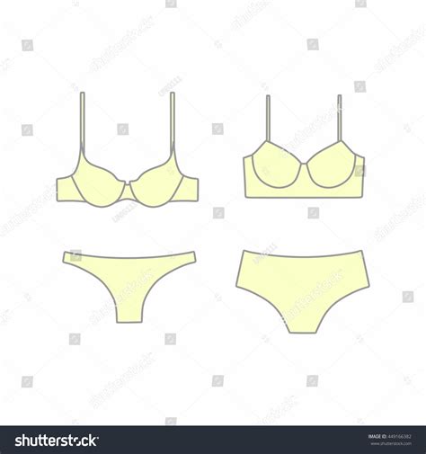 Hand Drawn Vector Lingerie Set Bra And Royalty Free Stock Vector