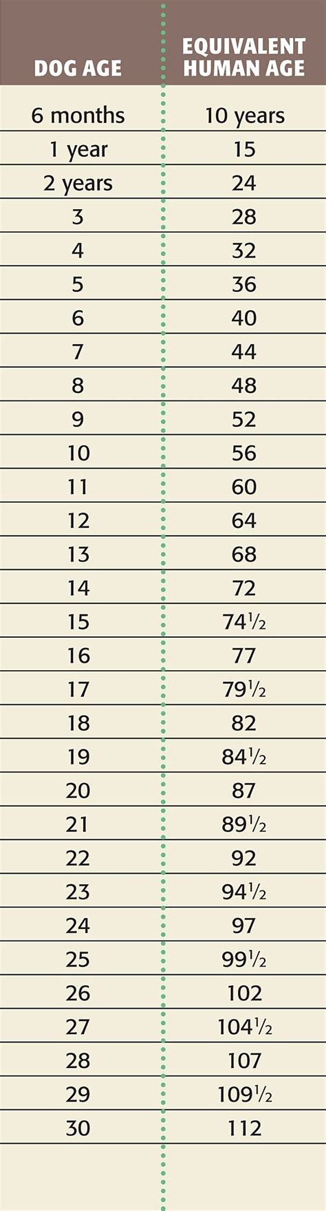 Dog chart years - choiceslopers