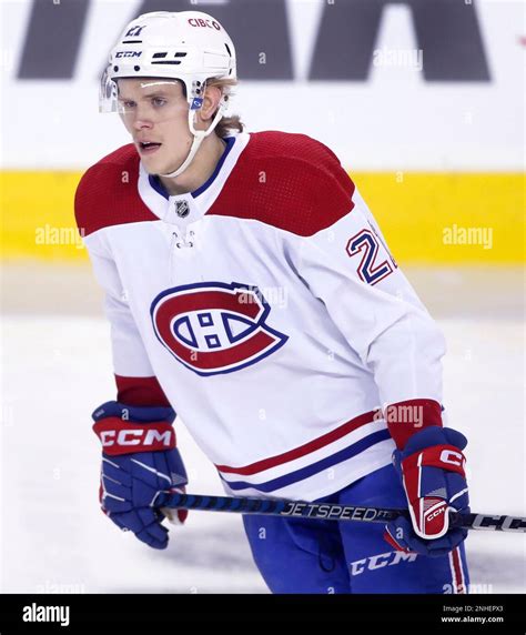 NHL profile photo on Montreal Canadiens player Kaiden Guhle at a game ...