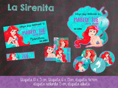 Etiqueta Escolares Editables La Sirenita Paper Crafts Diy Paper