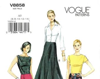 Sz 6 8 10 12 Butterick Top Pattern B4853 Misses Etsy