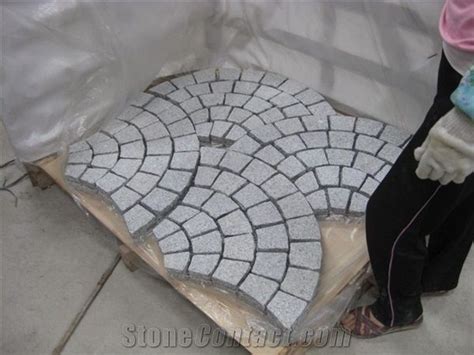 G603 Sesame White Granite Mesh Cobblestone White Grey Cubstone Starry