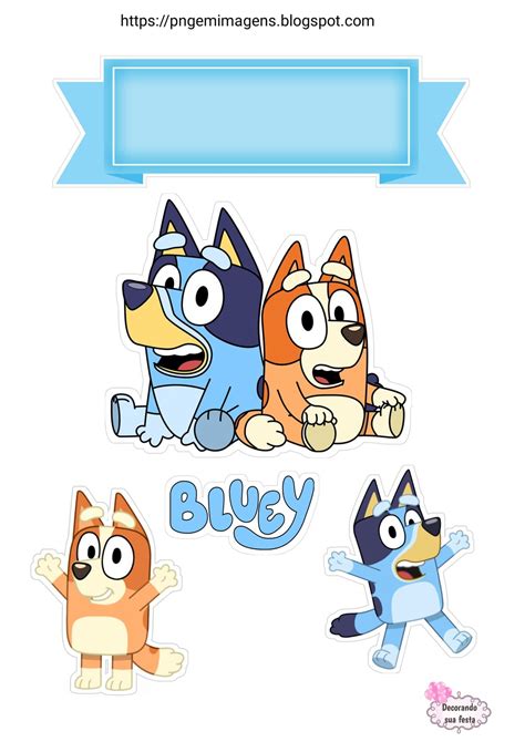 Topo De Bolo Bingo E Bluey Para Imprimir Topo De Bolo Unic Rnio