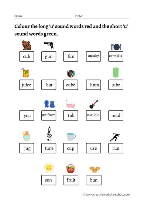 Phonic Sound Worksheets For Kindergarten Long And Short Vowel Sounds