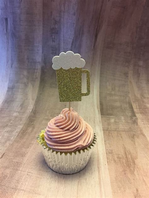 Beer Mug Cupcake Toppers Birthday Decor Cupcake Decor Etsy