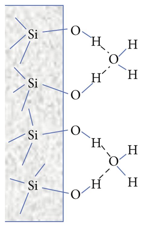 Schematic Representation Of A Adsorbed Water Layer On The Surface Of