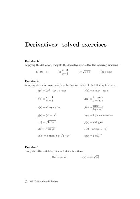 Solved Exercises 13 Exercise 1 Applying The Definition Compute