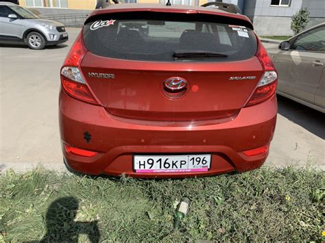 Задний диффузор в черный мат — Hyundai Solaris Hatchback, 1,6 л, 2011 ...