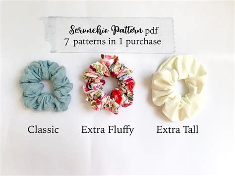 Scrunchie Sewing Pattern Pdf Easy Scrunchie Tutorial Video Etsy