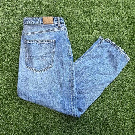 American Eagle Mom Jeans Curvy Straight Leg Is Ankle Depop