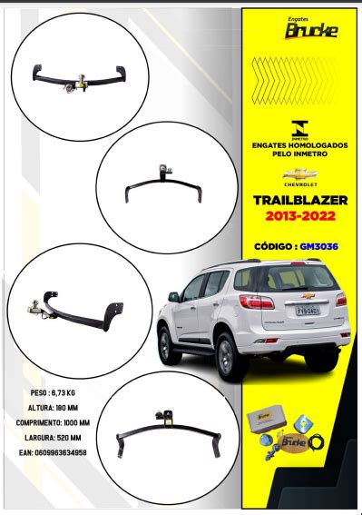 Engate Fixo GM Trailblazer 2013 até 2023 GM3036 Saint Peças e