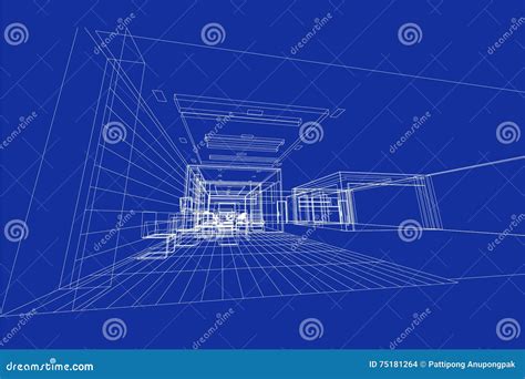 Interior Architecture Abstract 3d Illustration Building Structure