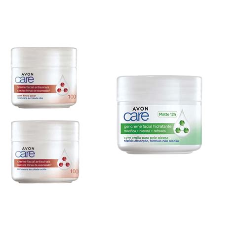 Creme Facial Avon Care Antissinais Dia Ou Noite E Gel Creme