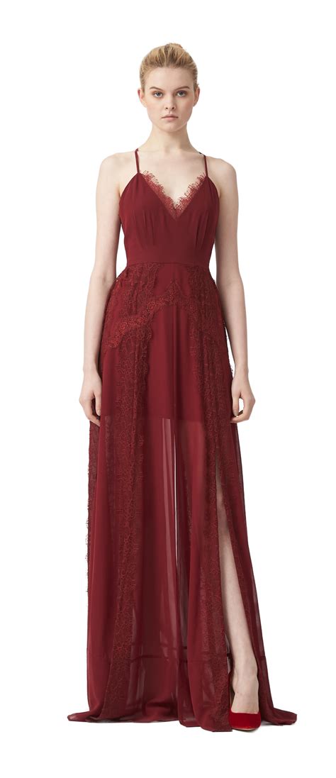 Lavinia Lace Trim Chiffon Maxi Dress