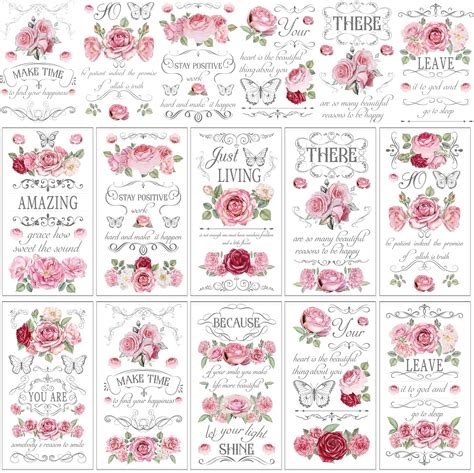 Amazon Whaline Sheet Vintage Floral Rub On Transfer For Crafts