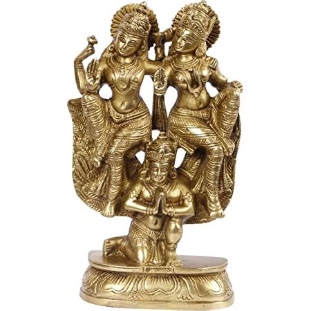 Artvarko Brass Laxmi Vishnu Riding On Garuda Lakshmi Narayan Sculpture