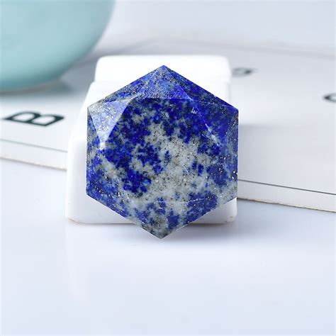 Piedra de cuarzo lapislázuli Natural seis estrellas oro azul