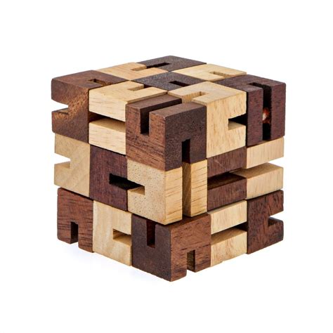 The Snake Brain Teaser Game Handmade Wooden Cube Mind Puzzle