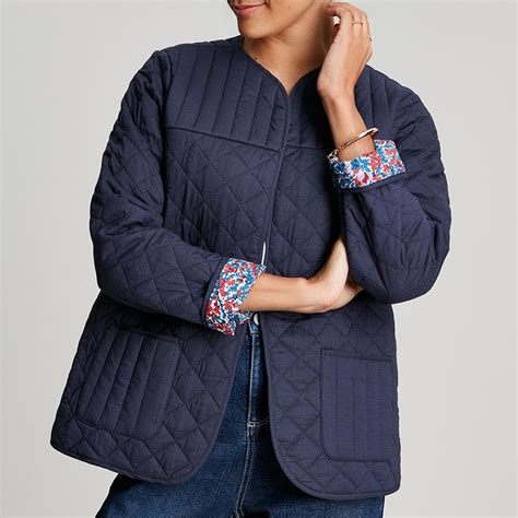 Navy Diamond Quilted Jacket Brandalley