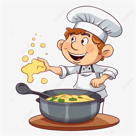 Gambar Kartun Clipart Yang Dimasak Dari Koki Yang Mengaduk Sayuran