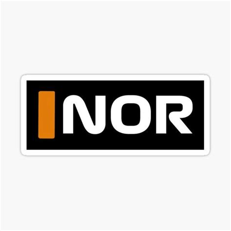 An Orange And Black Sticker With The Word Nor On It