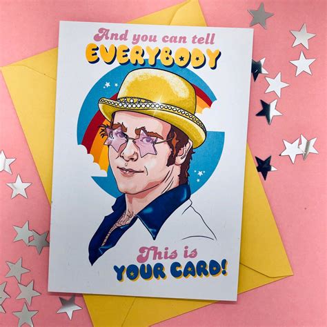 Elton John Greeting Card Etsy UK