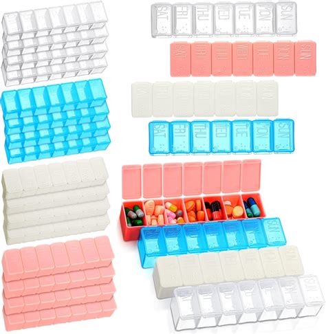 24 Pcs Medicine Organizer Bulk Weekly Pill Case 7 Day Pill