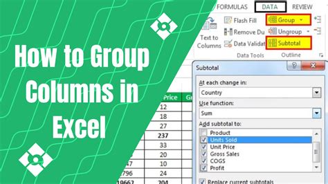 How To Group Columns In Excel Group Data In A Worksheet Earn And Excel