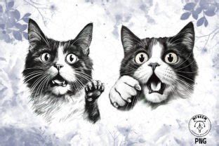 Surprise Cats Sublimation Clipart Png Graphic By Mfreem Creative Fabrica