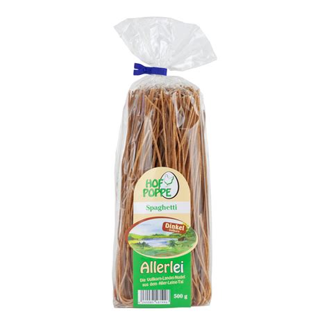 Spaghetti Dinkel Vollkorn Hof Poppe Qualit Tseier Aus Dem Aller