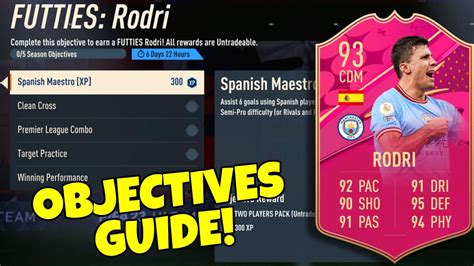 HOW TO COMPLETE RODRI OBJECTIVES FAST 93 Rated FUTTIES Rodri