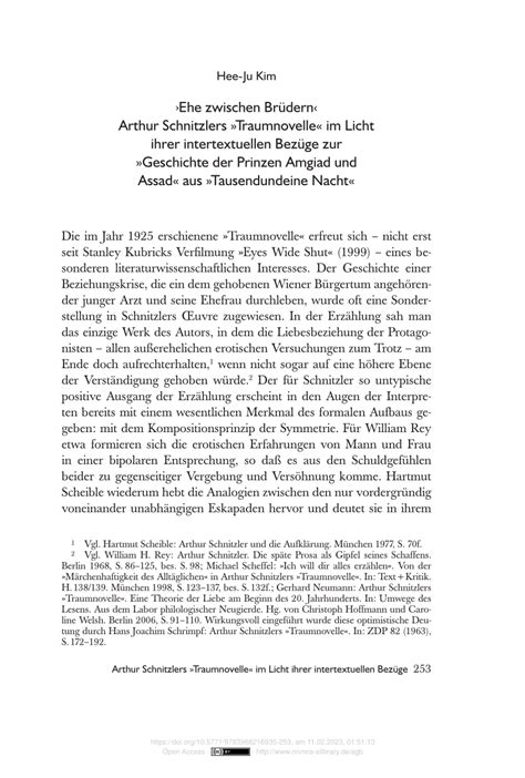 PDF Ehe zwischen Brüdern Arthur Schnitzlers Traumnovelle im Licht