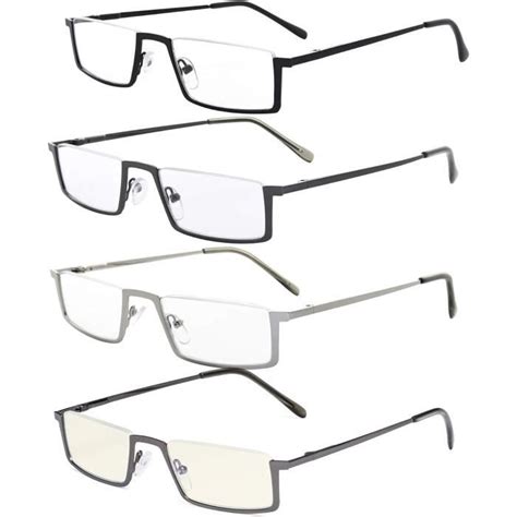 Lot De 4 Lunettes De Lecture De Vue Forme Rectangle Ultra Mince