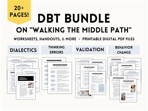 Dbt Bundle Walking The Middle Path Worksheets And Handouts Etsy