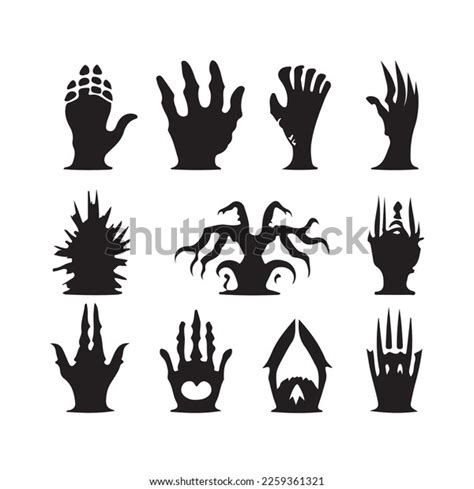 Vector Collection Monster Horror Hand Sign Stock Vector Royalty Free 2259361321 Shutterstock