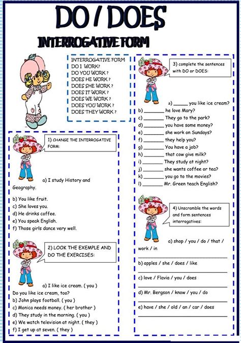 interrogative form worksheet lesson