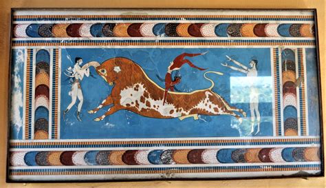 Bull Leaping From The Palace At Knossos