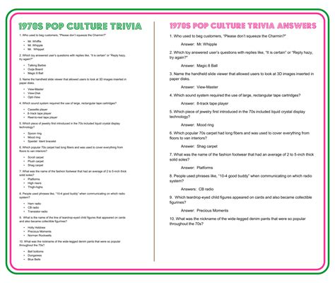 Trivia For Seniors With Answers Printable