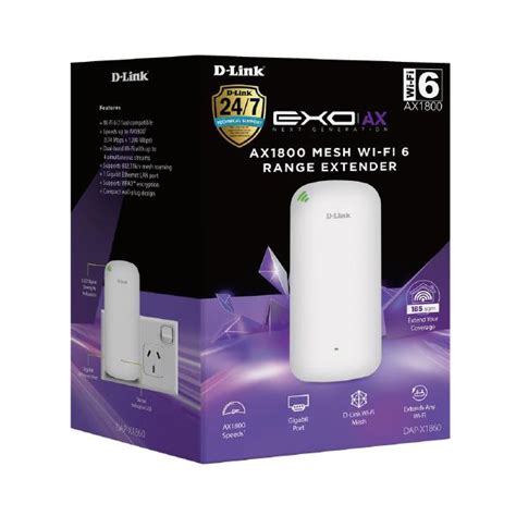 D Link AX1800 Wi Fi 6 EXO Mesh Range Extender DAP X1860