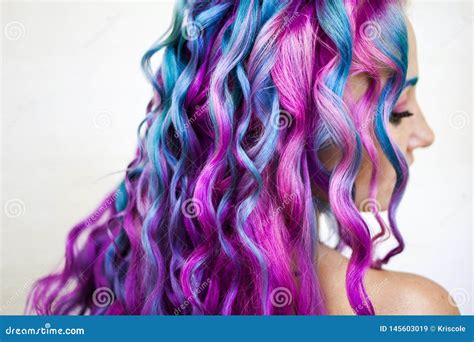 Delightfully Bright Colored Hair Multi Colored Coloring On Long Hair