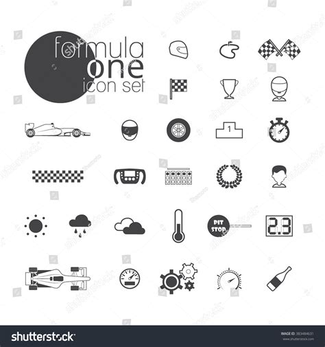 Formula 1 Icon Set Vector Illustration Stock Vector Royalty Free